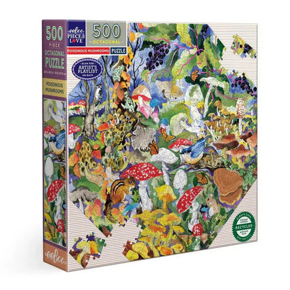 Poisonous Mushrooms 500 Piece Octagonal Jigsaw Puzzle eeBoo